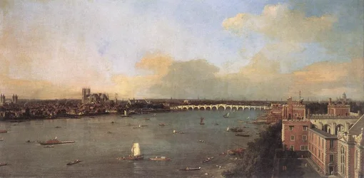 El Río Támesis mirando hacia Westminster desde Lambeth
